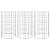 vidaXL Circular Gabion Raised Beds 3 pcs Galvanized Steel Ã˜11.8"x19.7" - 2 of 4