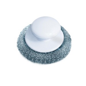 Steel Wool Wire Mesh Scouring Pad by LOLA, Galvanized Steel Knitted, Heavy Duty, Abrasive Scrubber, Powerful for Pots, Pans, Ovens, Grills - 1 of 4