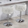 Lyngins 360° Swivel Counter Height Bar Stools Set of 2, Silver Metal & Fabric Swivel Bar Stools, Adjustable Counter Height Bar Chairs with Woven Back - 4 of 4