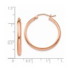 Black Bow Jewelry 2.8mm x 25mm Polished 14k Rose Gold Half Round Tube Hoop Earrings - 4 of 4