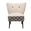 HomeRoots 30" Cream Charcoal and Brown Geometric Tufted Wingback Chair - 4 of 4