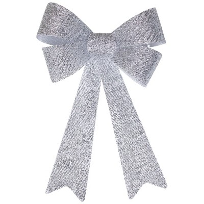 Northlight Tinsel 4-Loop Bow Christmas Decoration - 16" - Silver