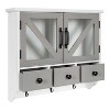 21" x 6" x 20" Hutchins Decorative Rustic Wood Wall Cabinet White/Gray Farmhouse - Kate & Laurel All Things Decor - 3 of 4
