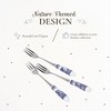 Spode Blue Italian Pastry Forks - Set of 6 Stainless Steel Dessert Forks with Porcelain Handles, Featuring Countryside Scene - 3 of 4