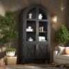INFURNIC Decorative Storage Cabinets, Tall Arched Cabinet with Adjustable Shelves, Modern Bookcase for Living Room Dining Room - 3 of 4