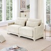 2-Seater Sofa Chenille Fabric Loveseat, Small Couch with 2 Lumbar Pillows, Wood Frame for Living Room or Bedroom – Cuddlewood - 2 of 4