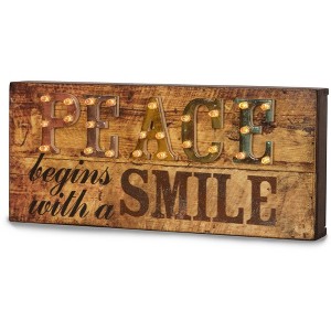Pavilion Gift Company - Peace - 10.25" x 4.5" LED Marquee Plaque - Wall Sign Panels - 1 of 4
