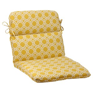 Outdoor Rounded Chair Cushion - Yellow/White Rossmere Geometric
