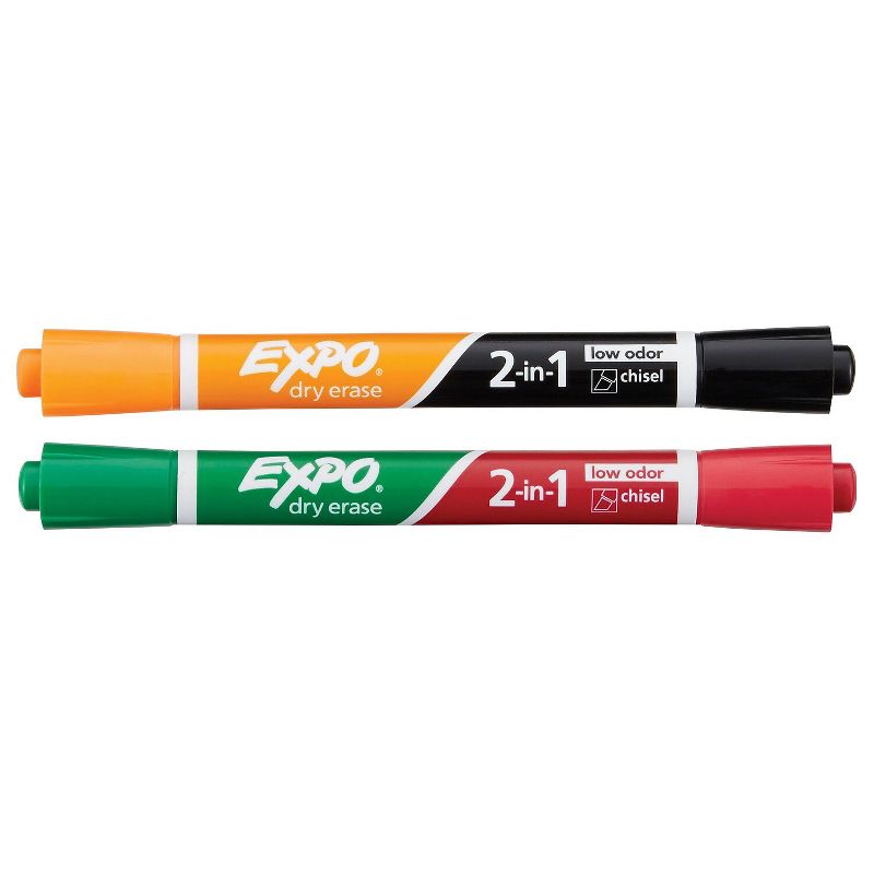 Expo Dual 2-In-1 Dry Erase Markers Chisel Tip 2/PK Ast 1944654, 2 of 5