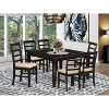 HomeStock 7-Piece Square Cappuccino Finish Solid Wood Top Dining Table with 6-Chairs - 2 of 4