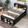 Streamdale Full Bed With Bookcase Headboard, Under Bed Storage Drawers And Bed End Storage Case, Espresso - 2 of 4