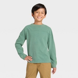 Boys' Long Sleeve Oversized Fit Patch T-Shirt - Cat & Jack™ - 1 of 3