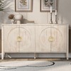 TIRAMISUBEST Fir Veneer Accent Storage Cabinet with Textured Finish, Kitchen Buffet Sideboard with Ring Handles - 2 of 4
