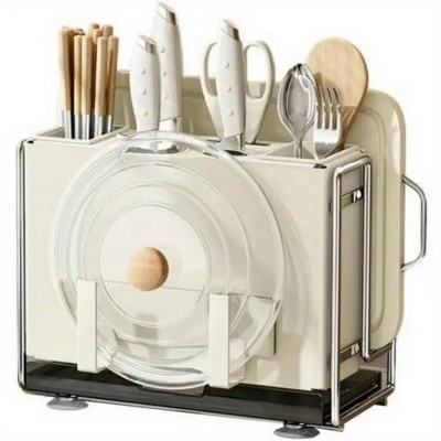 LunaLulinlk Knife Block Holder, Kitchen Knife Holder, Magnetic Chopsticks Cage Chopping Board Knife One Storage Rack