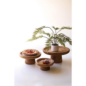 Wood Serving Stands Set of 3 – Graduated Display Risers – 6.75" Tall by Kalalou - 1 of 4