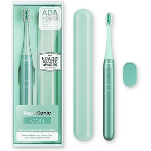 Aquasonic Icon ADA-Accepted Rechargeable Toothbrush | Magnetic Holder & Slim Travel Case | 2 Brushing Modes & Smart Timers | Modern & Convenient - 1 of 4