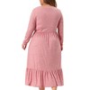 Agnes Orinda Women's Plus Size V Neck Flowy Tiered with Pockets Vacation Casual Maxi A Line Dresses - 4 of 4