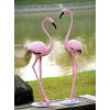SPI Home Pink Flamingo Pair – Set of 2 Cast Metal Outdoor Bird Statues for Garden, Patio, Lawn, or Tropical Landscape Decor - 2 of 3