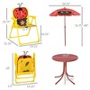 Aghana Digitals Kids 4-Piece Outdoor Folding Furniture Set with Adjustable Sun Umbrella, Ladybug - 2 of 4