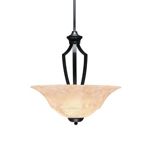 Toltec Lighting Zilo 3 - Light Pendant in  Matte Black with 20" Italian Marble  Shade - 1 of 1