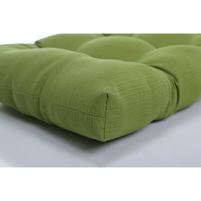 Green Tufted Polyester Outdoor Loveseat Cushion