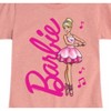 Girls' - Barbie - Barbie Logo With Ballerina Fitted Short Sleeve Graphic T-Shirt - 2 of 4