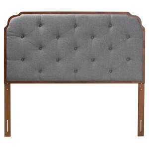 Baxton Studio Queen Shanti Fabric and Wood Headboard: Elegant Tufted Design, Adjustable Height - 1 of 4
