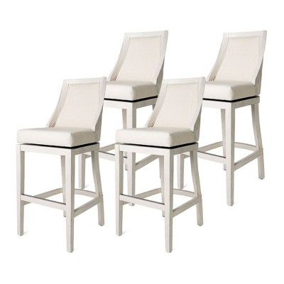 Maven Lane Vienna Rotating High Back Kitchen Stool with Fabric Upholstered Seat, Set of 4
