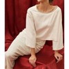 Women's Rhinestone Trim Crop Blouse - Blu Pepper - 4 of 4