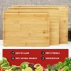 Bamboo Cutting Board Set of 3, Wood Cutting Boards for Kitchen with Holder, Chopping Board Set with Deep Juice Groove and Vegetables and Fruit - 3 of 4