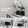 Mount-It! All in One Live Streaming Equipment | 5 Arm Streaming Desk Mount That Holds Dual Monitors, Cameras & Ring Light with Mic | YouTube Recording - 3 of 4