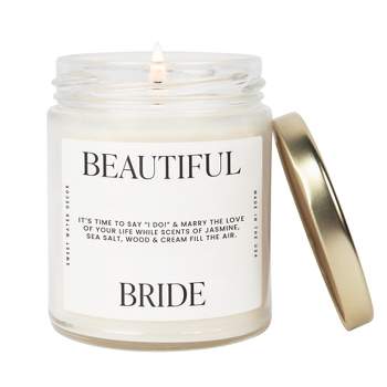 Sweet Water Decor Beautiful Bride Large Quote Text 9oz Clear Jar Candle