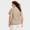 Women's Fitted Short Sleeve V-Neck T-Shirt - Universal Thread™ Brown 3X - image 2 of 3