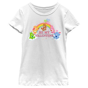 Girl's Care Bears Valentine's Day Be My Valentine Rainbow T-Shirt - 1 of 4