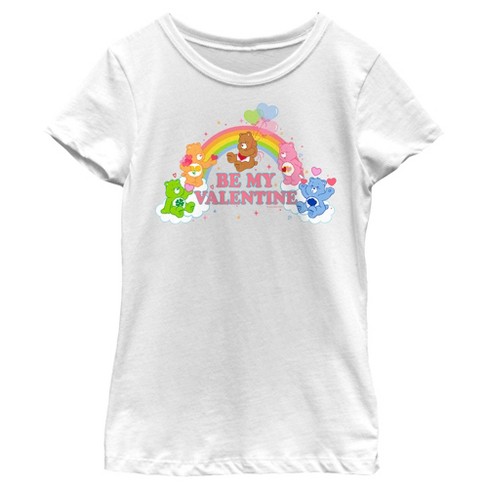 Girl's Care Bears Valentine's Day Be My Valentine Rainbow T-Shirt - image 1 of 4