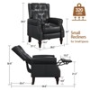 Single Sofa Recliner Chair with Wingback & Rivet Decoration, Faux Leather Accent Chair, Black - 2 of 4