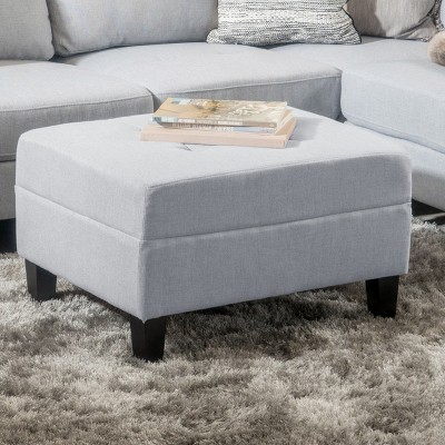 NicBex 28.5" Bench Rectangle Ottoman with Padded Seat Cushion for Bedroom, Living Space, Gray