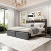 Bed Frame with 2 Storage Drawers, LED Bed Frame with Storage Headboard&Charging Station, Metal Platform Bed Frame, No Box Spring Needed, Noise Free - 2 of 4