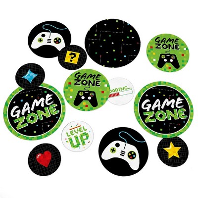 Big Dot of Happiness Game Zone - Pixel Video Game Party or Birthday Party Giant Circle Confetti - Party Decorations - Large Confetti 27 Count