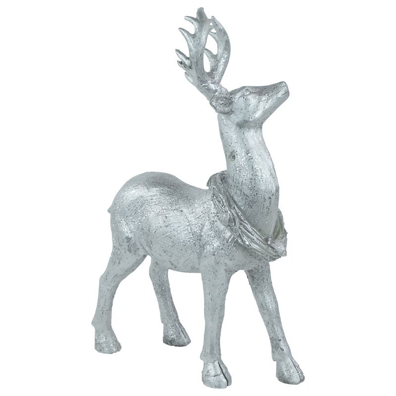 Northlight 10.75" Silver Reindeer Glittered Christmas Tabletop Decoration, 3 of 6