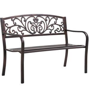 FDW Garden Bench for Patio Outdoor Bench Metal Bench Park Bench Cushion for Yard Porch Clearance Work Entryway - 1 of 4