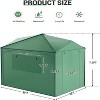 Portable Pop-Up Greenhouse For Outdoor Use, Featuring Zippered Doors And Mesh Window Walls, Heavy-Duty Pe Cover, Green. - 4 of 4