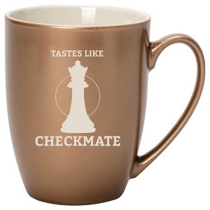 100 North Queen Chess Piece 10 Ounce Bronze Metallic Finish, Comfortably Fits Your Hands, New Bone China Coffee Tea Cup Mug, Tastes Like Checkmate - 1 of 1