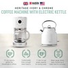 Haden Coffee Machine, 12 Cup Drip Coffee Maker Bundled with Heritage 1.7 Liter Stainless Steel Electric Kettle, Ivory & Chrome - image 2 of 4