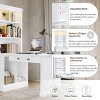 83.4"Tall Bookshelf with Writing Desk, Modern Bookcase, Workstation with Storage Shelf and LED Lighting for Home Office-Maison Boucle - 2 of 4