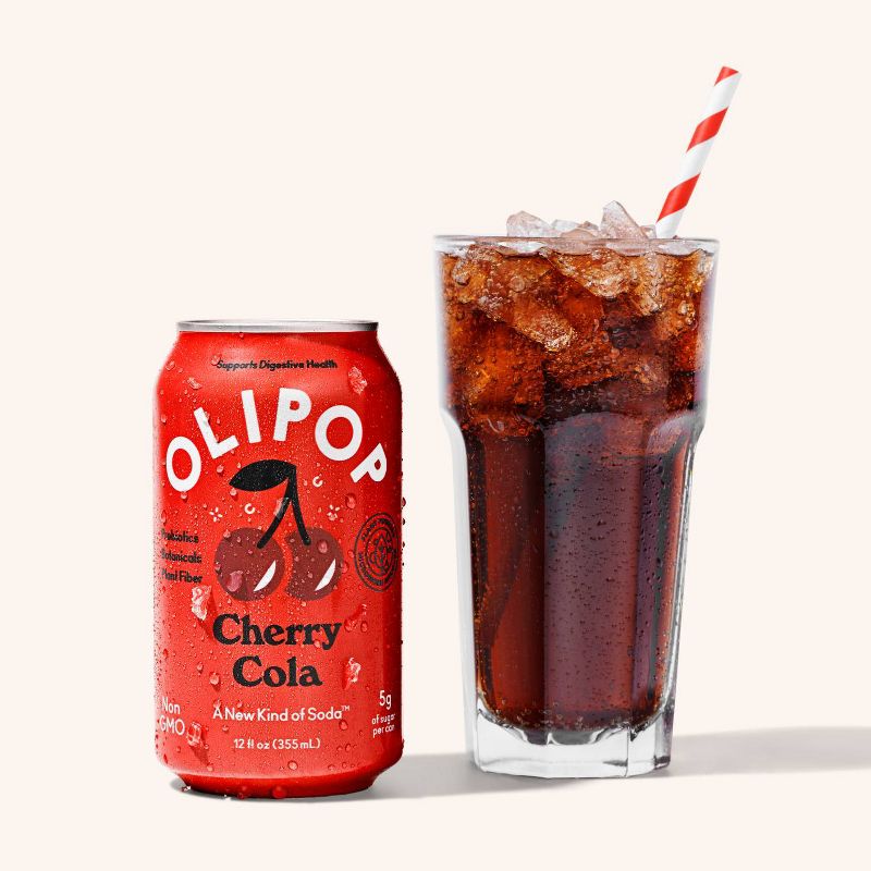 OLIPOP Cherry Cola Prebiotic Soda - 12 fl oz, 3 of 18