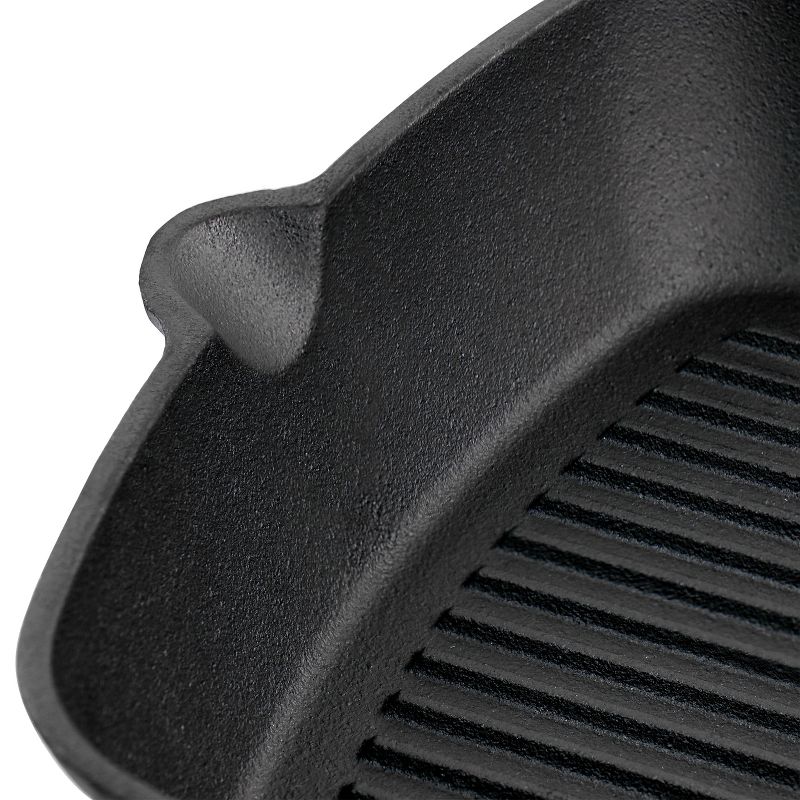 Oster Castaway 10 Inch Square Cast Iron Grill Pan with Pouring Spouts, 5 of 9