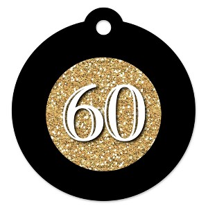 Big Dot of Happiness Adult 60th Birthday - Gold - Birthday Party Favor Gift Tags (Set of 20) - 1 of 4
