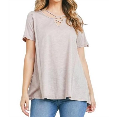 Women's Criss Cross Short Sleeve Top - MTS