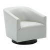 Faux Leather Wood Base Swivel Chair with Solid Wood Frame, Foam Cushion, and Transitional Styling - 2 of 4